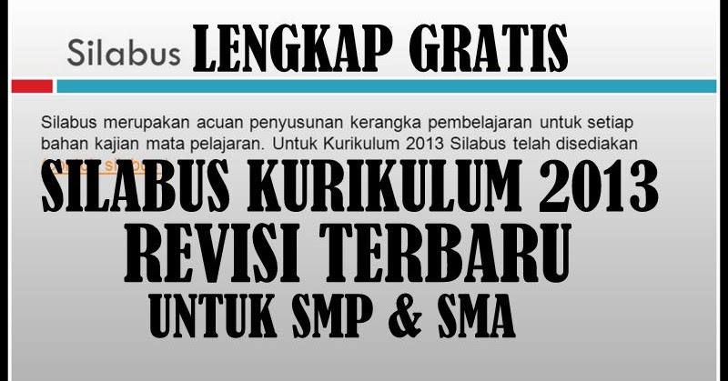 Download Silabus Kurikulum 2013 Untuk Jenjang SMP & SMA Lengkap