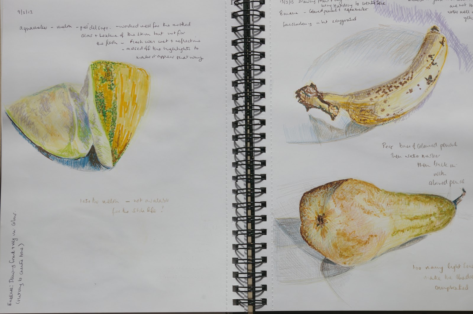 Aylish's OCA Learning Log: Drawing Fruit and Veg in Colour: Using ...