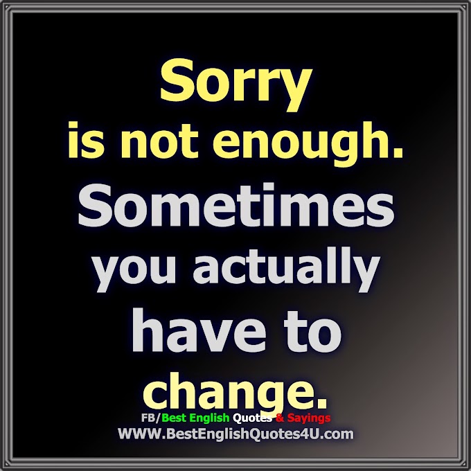 Sorry is not enough.