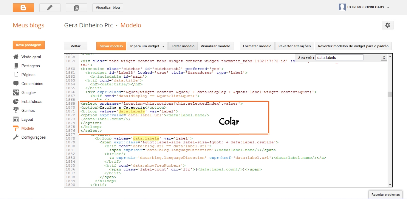 Como criar um menu suspenso para marcadores no blogger « Dicas Diretas