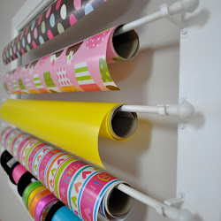 Wrapping Paper and Ribbon Wall Rack