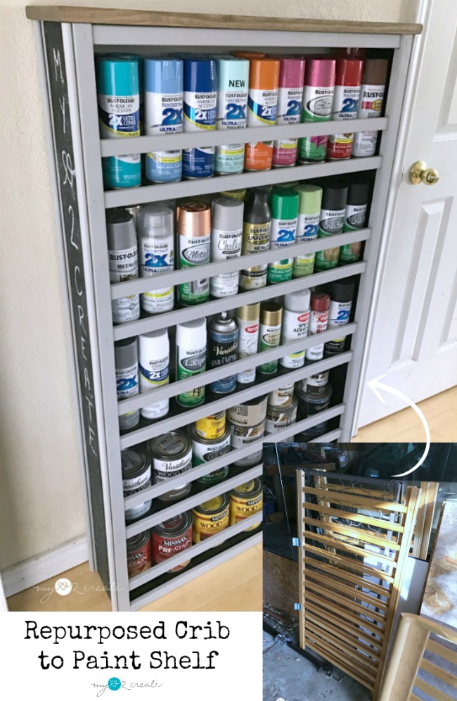 Repurposed Crib Paint Shelf My Love 2 Create