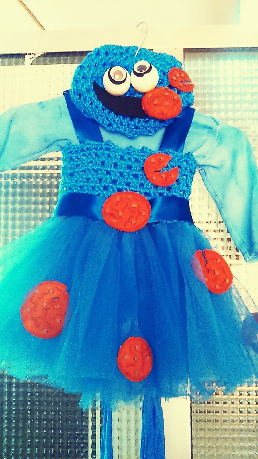 Disfraz De Monstruo De Las Galletas - Incluye Diadema, Collar De Galleta Y Falda De Tul Azul