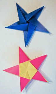 double sided origami star Coldplay 5 pointed origami star from pentagon