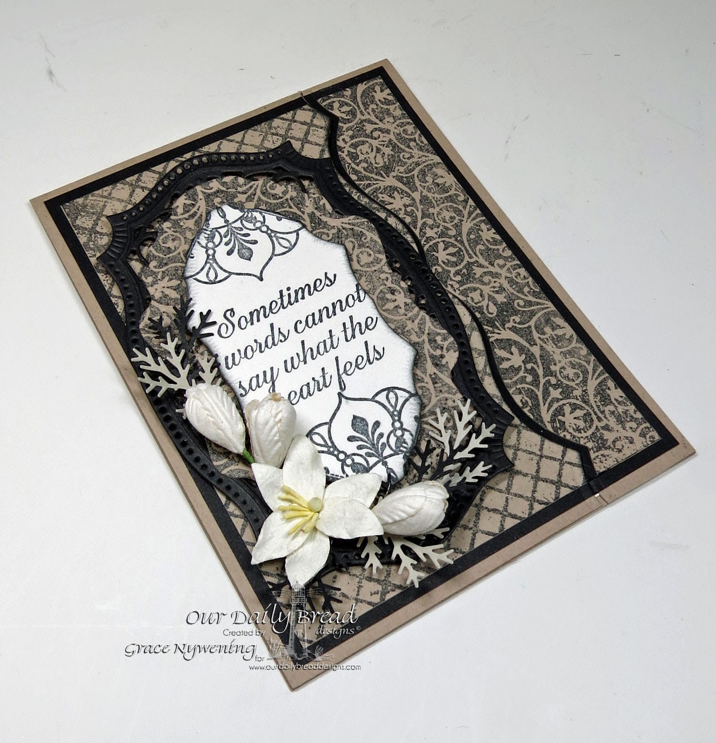 Our Daily Bread designs stamps" Chalkboard Vine Background, Chalkboard Lattice Background, No Words, Ornate Borders and Flowers, ODBD Vintage Flourish Pattern Dies, designed by Grace Nywening