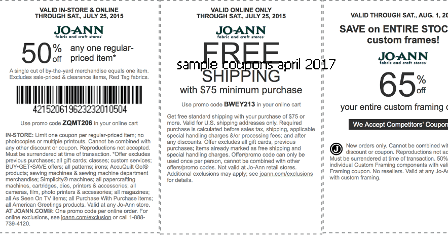 Printable Coupons 2017: Joann Coupons