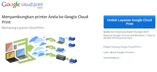 Google cloud print download page