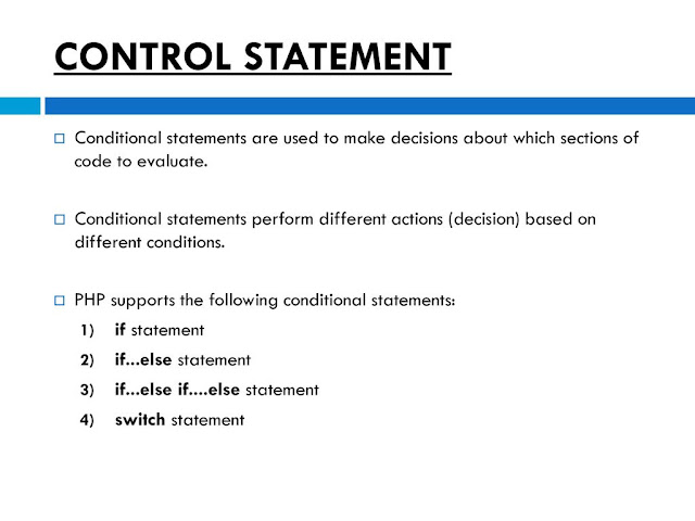 PHP Control Statement with Example
