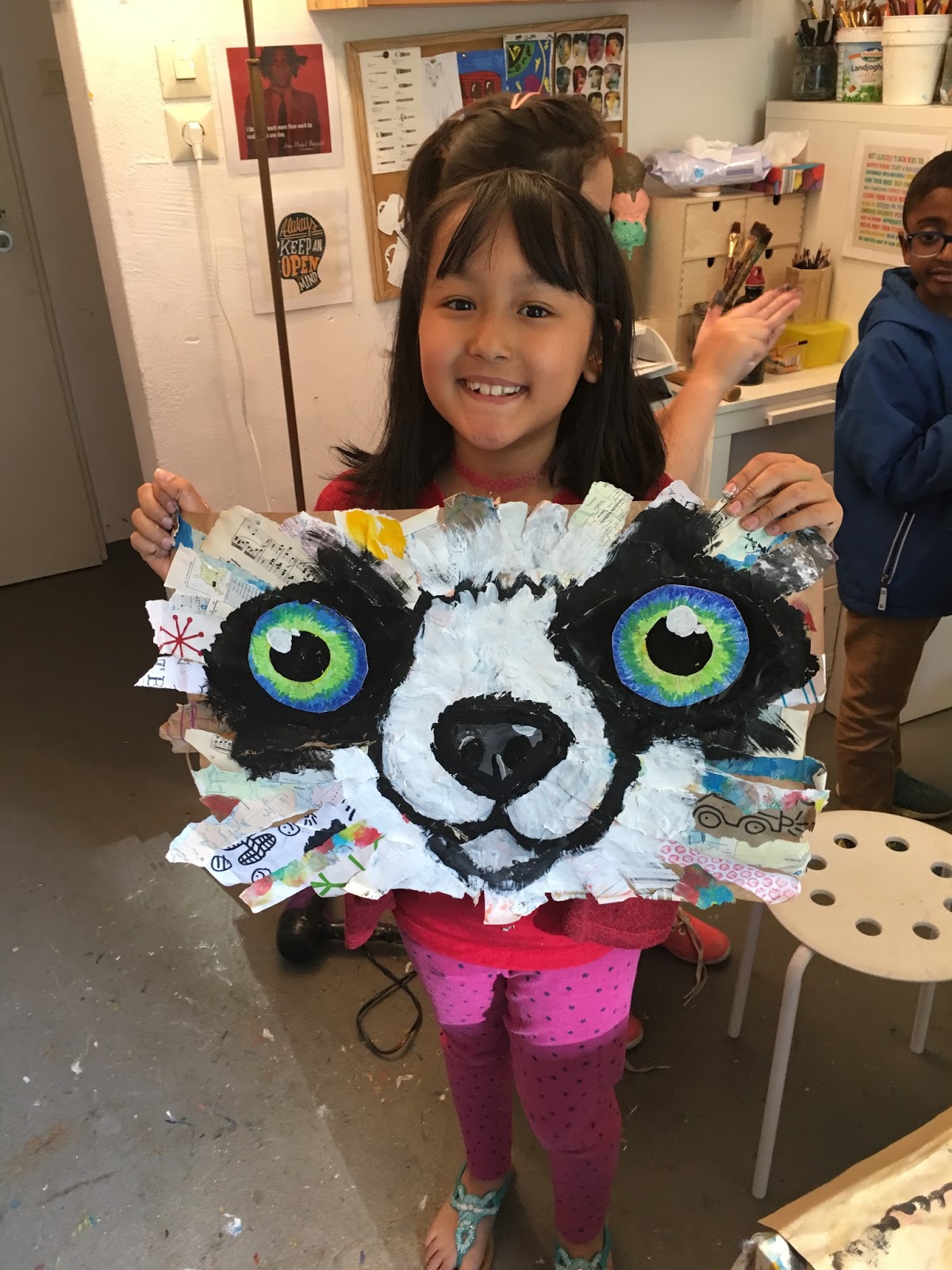 Art Room Britt Oversized Cat and Dog MixedMedia Collages