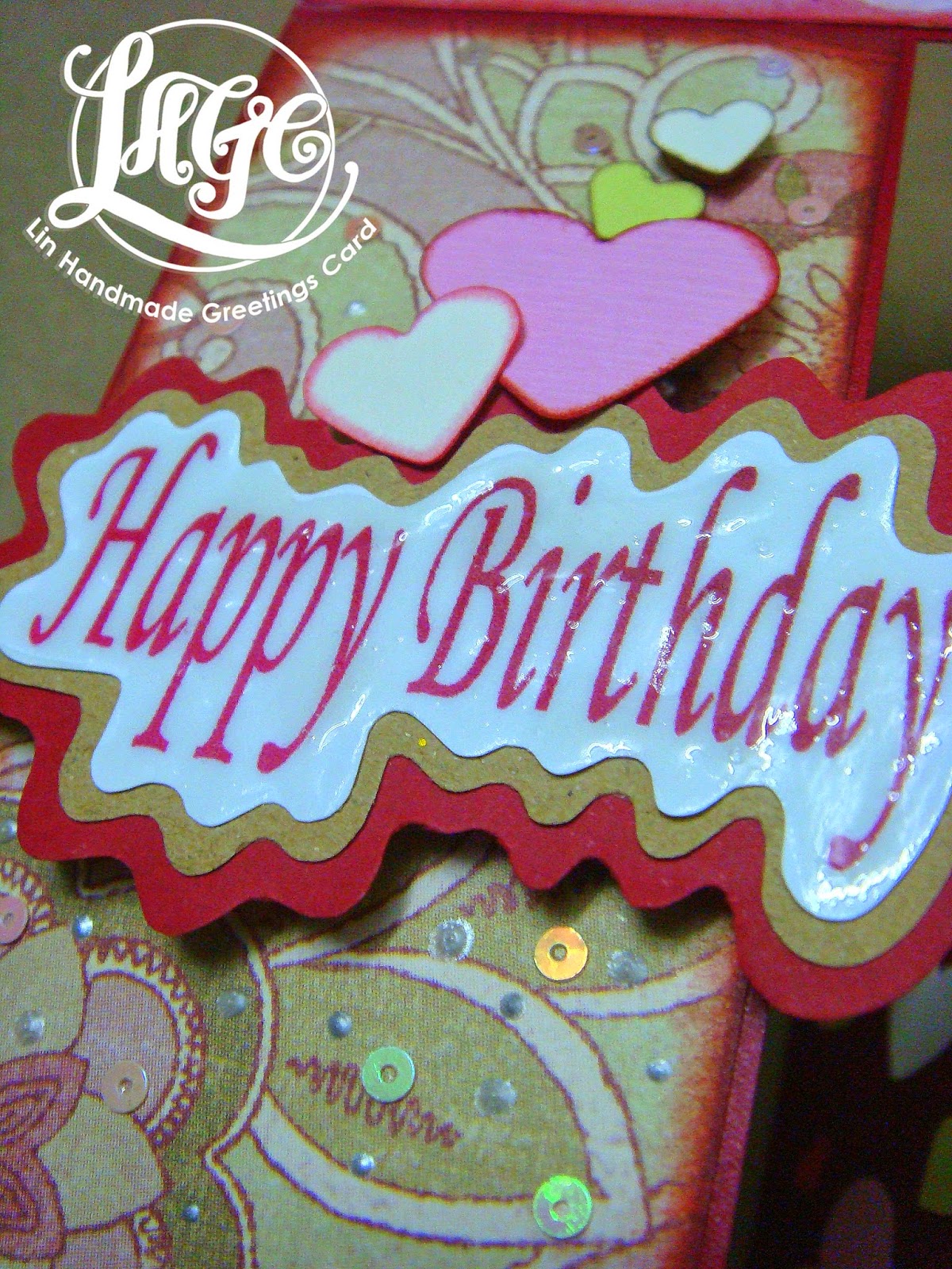 AZLINA ABDUL Love themed birthday swing card