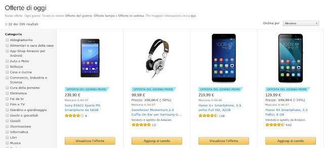 Offerte di oggi su Amazon: Honor 6+, Honor 4X e Sony Xperia M5
