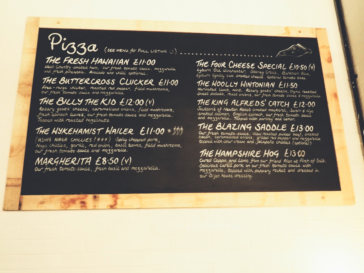 The Stable Winchester Pizza Menu
