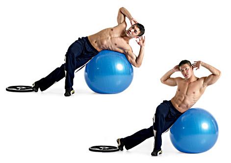 Lower Abs Workout Side Crunch on Ball