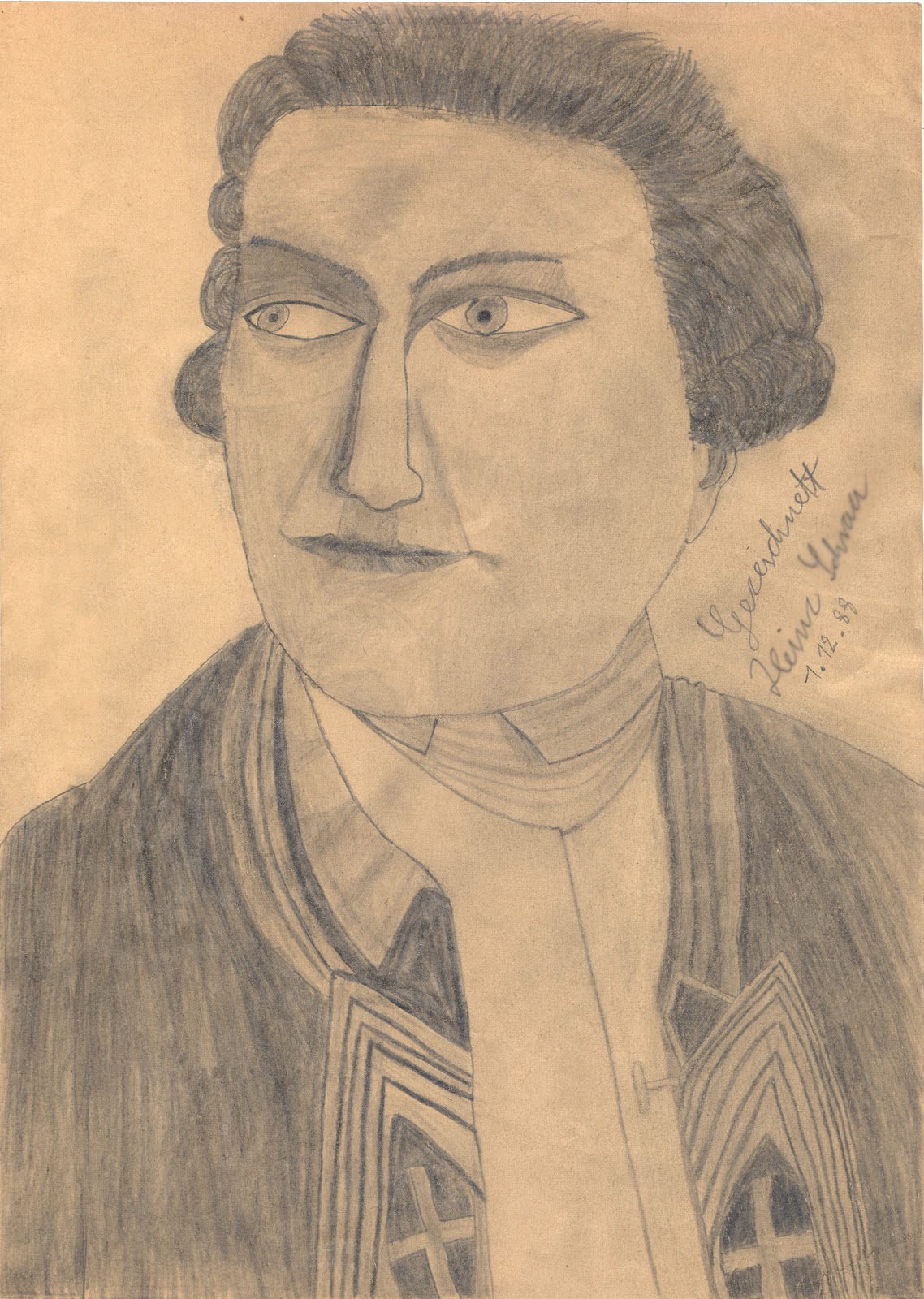 Bleistiftzeichnung - Edler Man - 2 (1988-12-01)