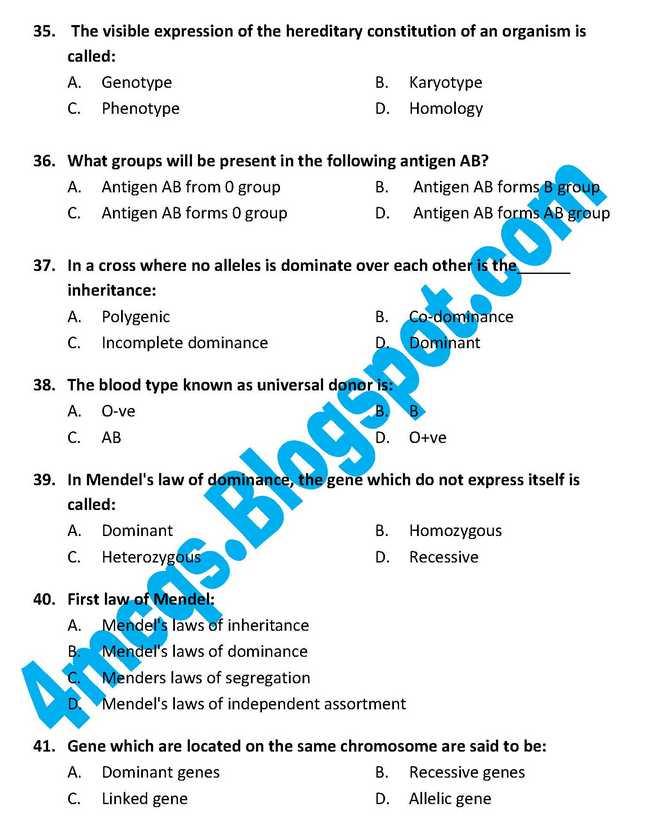 4 MCQ's Chapter 7 VARIATION & GENE Mcqs