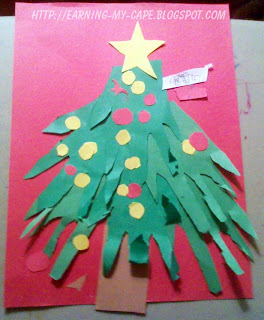Earning-My-Cape: Hand Print Christmas Tree