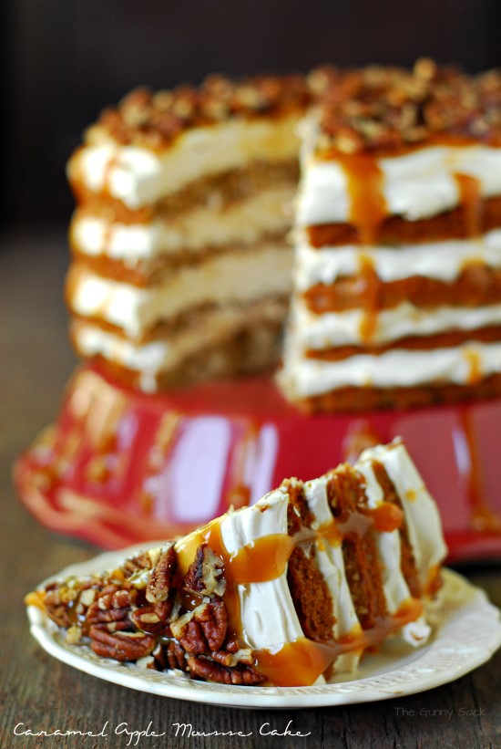 caramel apple mousse cake