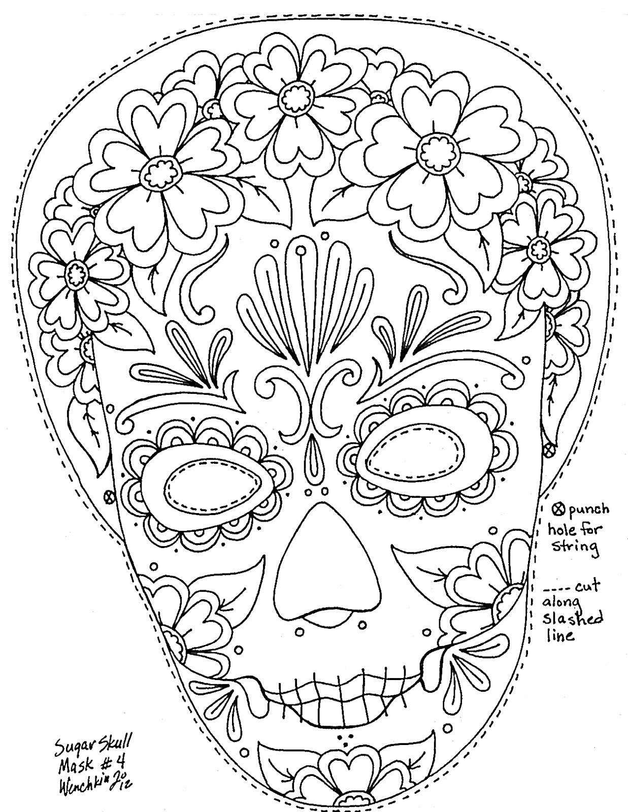calavara mask coloring pages - photo #24