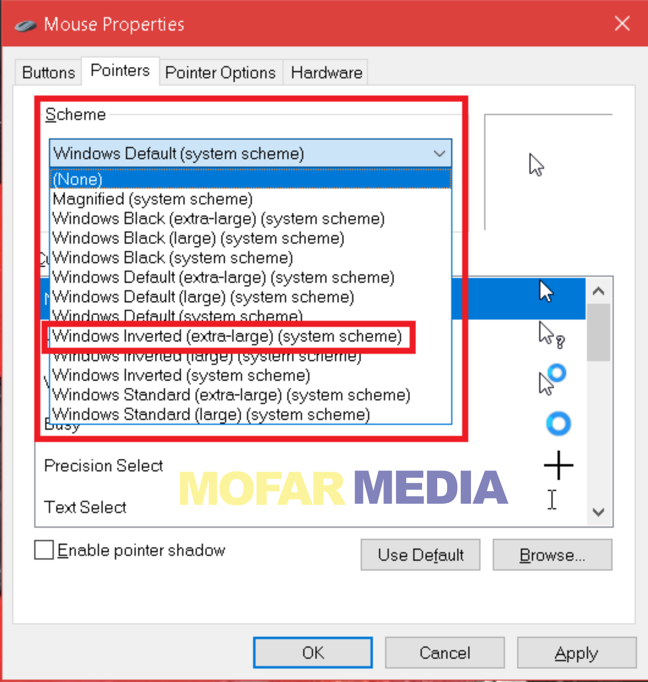 курсор выходит за пределы окна