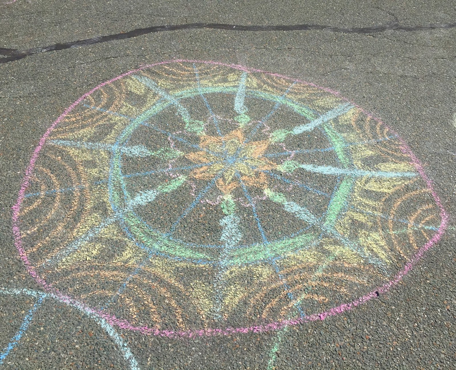 Expression of Imagination Outside Chalk Mandalas