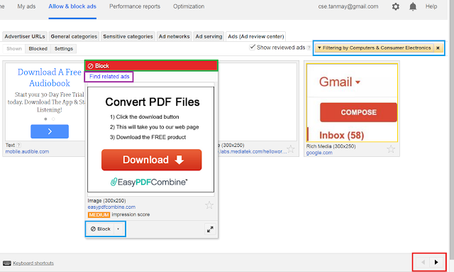 How to block specific ads and ad categories in google adsense?