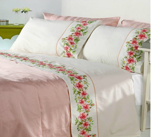  GURU JEE - Sábanas de algodón para cama individual (160 hilos,  59.8 x 89.8 in), diseño de flores : Hogar y Cocina
