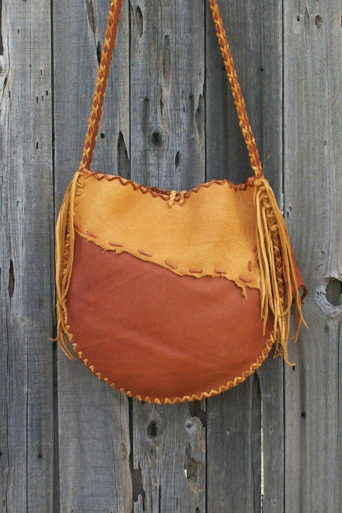 THUNDER ROSE LEATHER handmade hand drum tote bag ooak