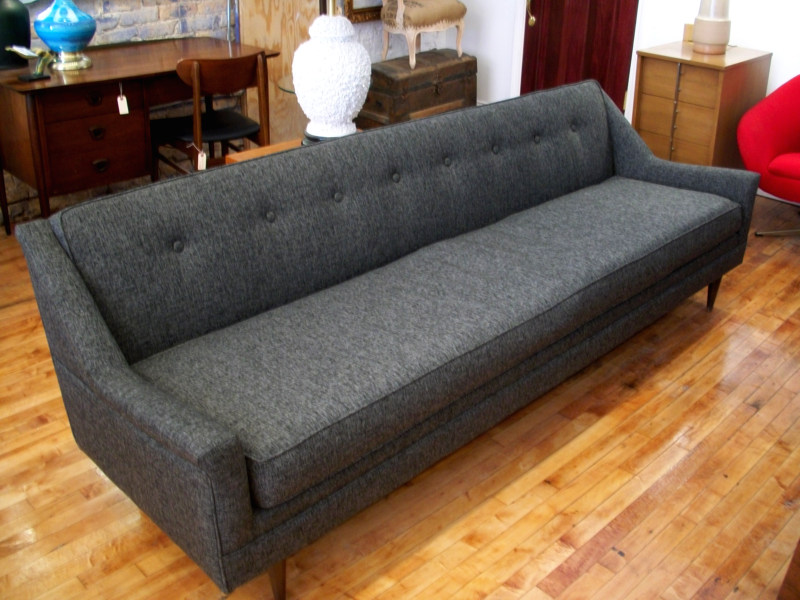 An Orange Moon Gentleman's Grey Mid Century Modern Sofa