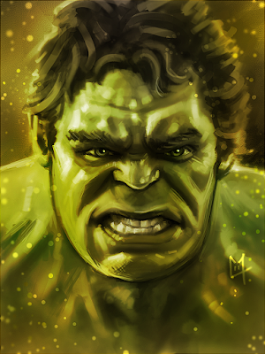 Portrait de Hulk pas content