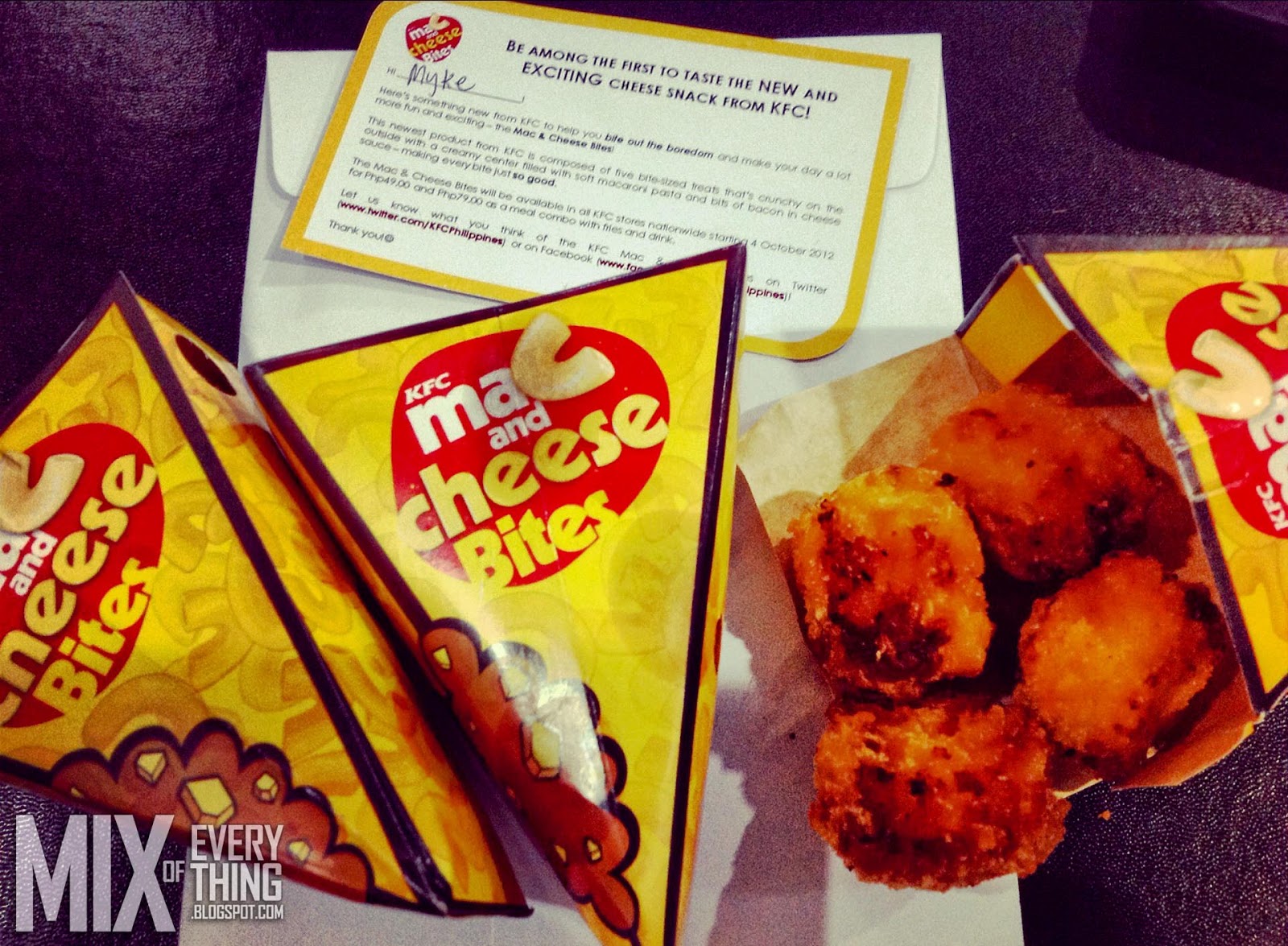 KFC comes out with a good snack. Hello "Mac & Cheese Bites" Blog for Tech & Lifestyle