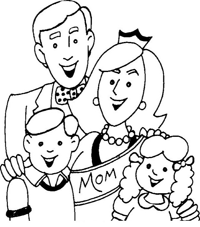 Mamá Como Reina De La Familia Para Colorear 4 Dibujo