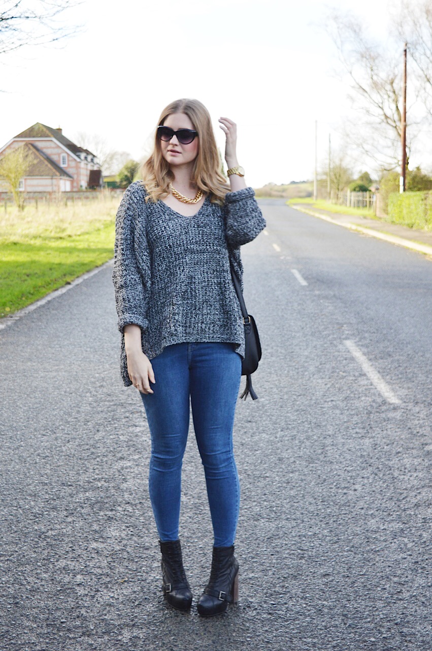 Romwe chunky knit sweater outfit, fashion bloggers, FashionFake, casual outfit inspiration
