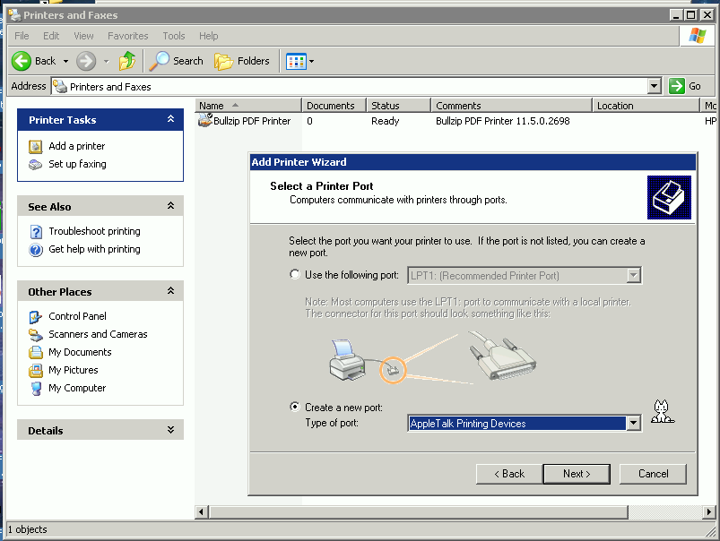 Teaching Windows XP to speak AppleTalk Supratim Sanyal's Computing