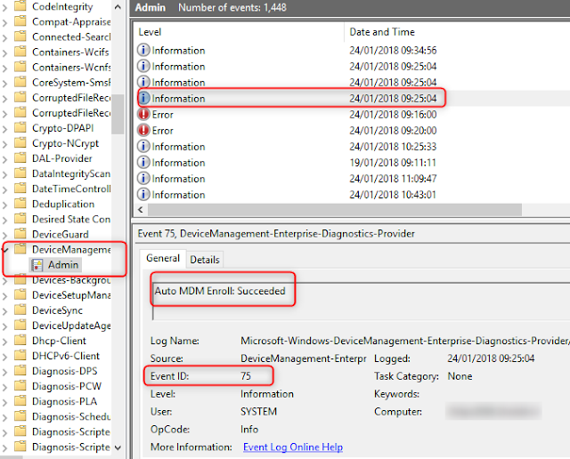 A Mobile Attempt Intune GPO Enrollment General Info