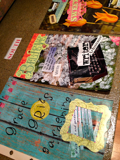 Altered book project - pages drying