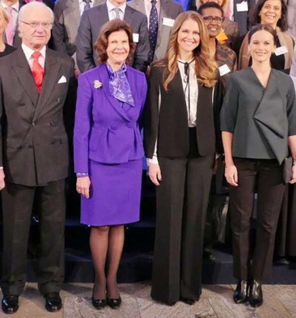 Princess Madeleine of Sweden and Princess Sofia Hellqvist of Sweden attended the Global Child forum at the Royal palace in Stockholm