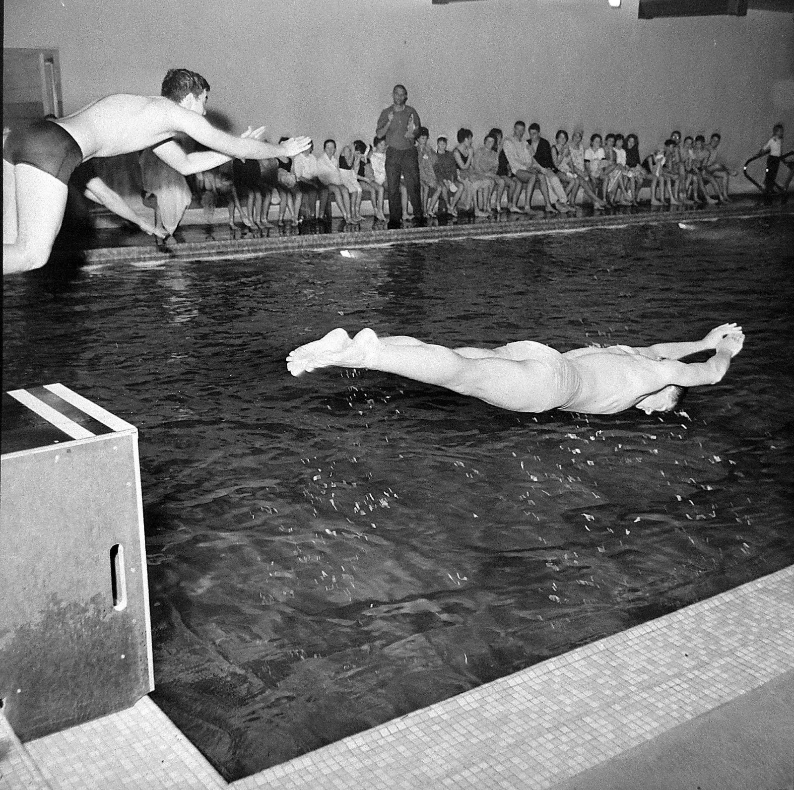 Swimming meet in the Applegate Memorial Pool at the YMCA on Spokane Street,...
