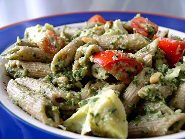 Artichoke Pesto Pasta Salad