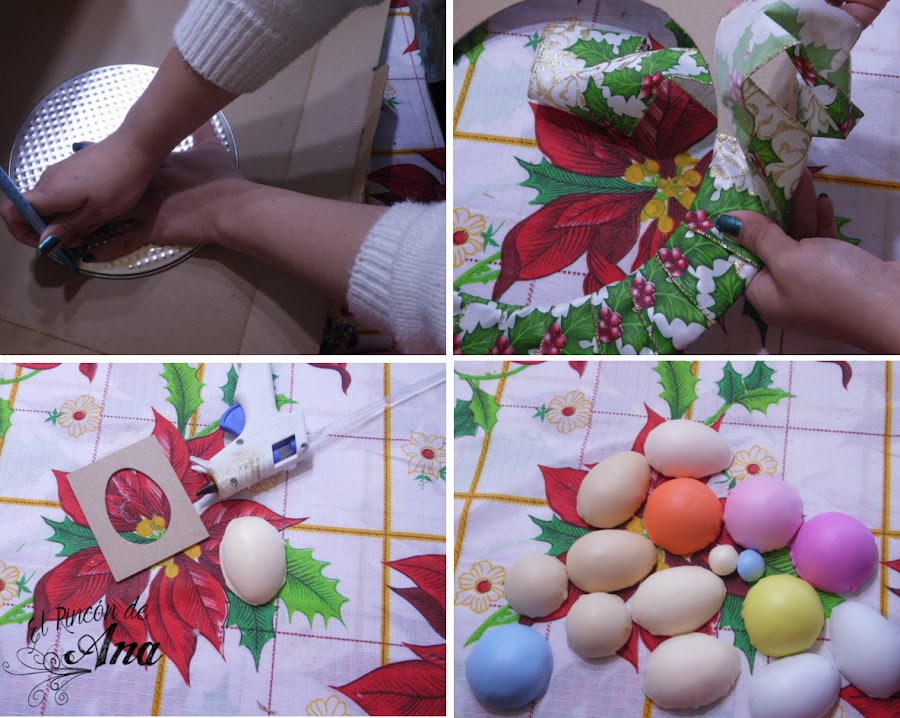 Corona navideña y Hot cakes de chocolate y vainilla