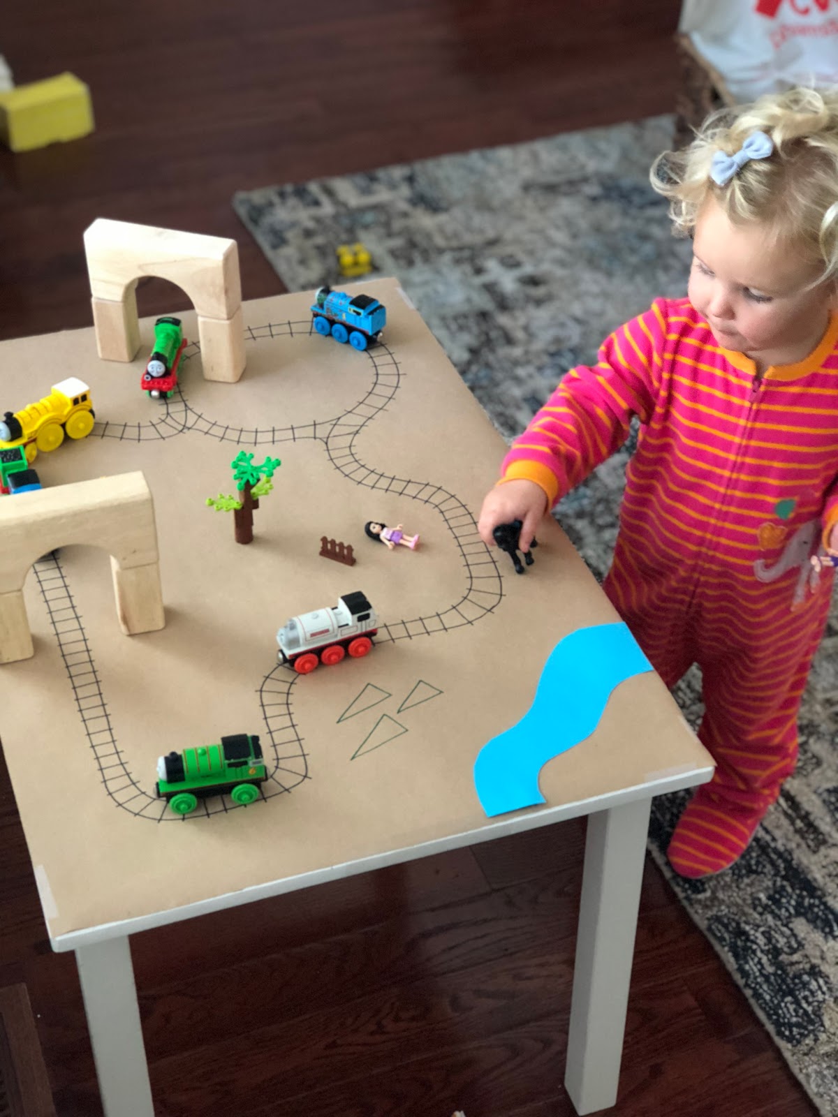 Toddler Approved! Easy DIY Paper Train Table for Kids