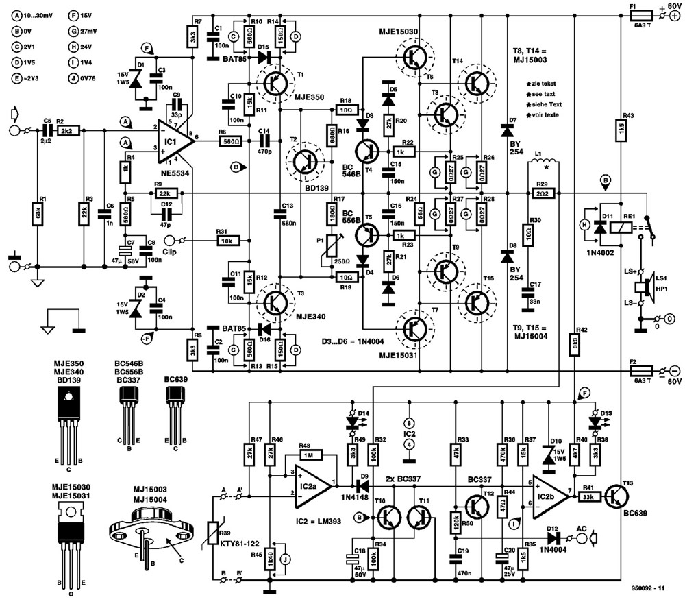 Rangkaian Power Amplifier 300 Watt Dengan Protector Speaker BLOG OGIYX