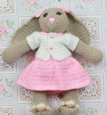 amigurumi crochet easter bunny girl doll