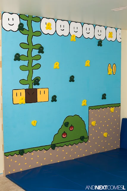 How to build a rock climbing wall for kids inspired by Super Mario