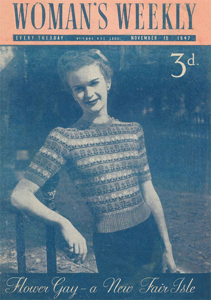 The Vintage Pattern Files: Free 1940s Knitting Pattern - Woman's Weekly Flower Fair Isle Sweater Here The Vintage Pattern Files: Free 1940s Knitting Pattern - Woman's Weekly Flower Fair Isle Sweater Here