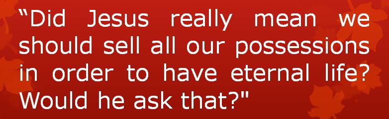 Pastor Chris' Blog: "Sell All Your Possessions..."