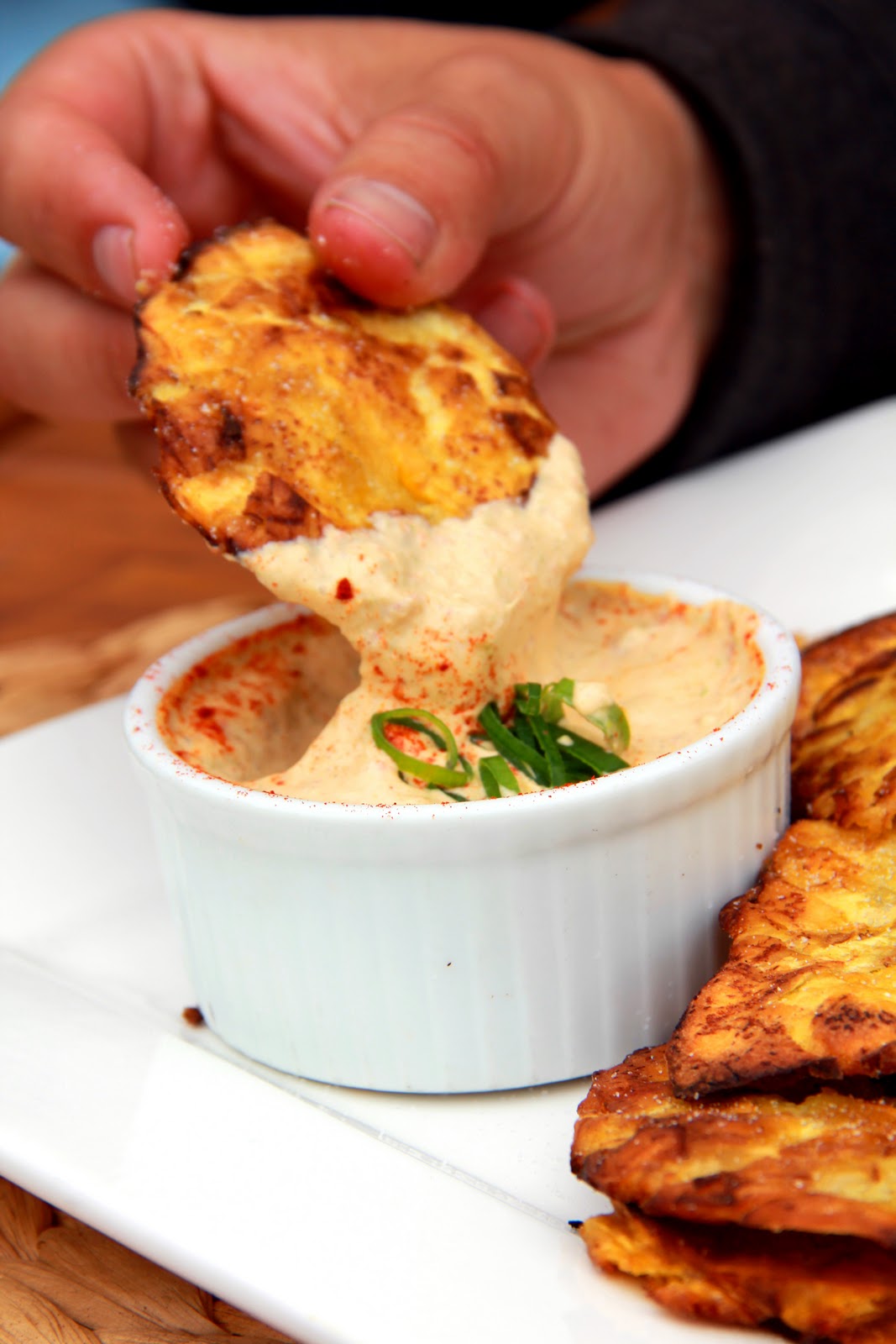 With Love, Mags Fried Plantain Bananas (Patacones) with Spicy Dipping