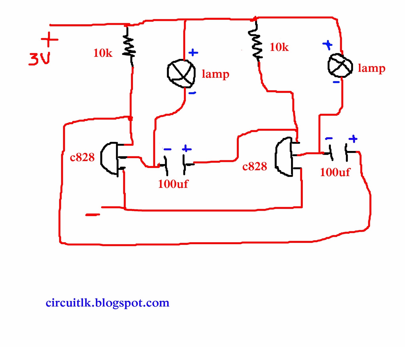 Circuits Lanka: 2 led bulb automatic circuit