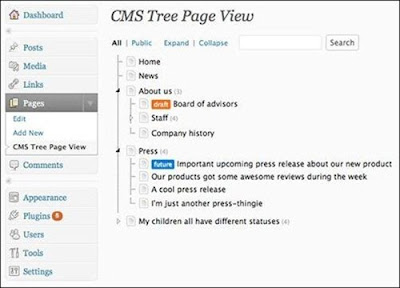 CMS Tree Page View  