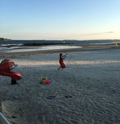 Bridget Eileen flying a kite at West Beach in Beverly MA