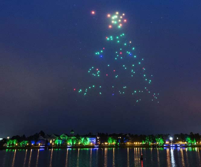 WDW Magique Des drones à Disney Springs